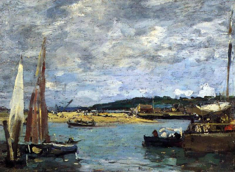  Eugene-Louis Boudin The Ferry to Deauville - Canvas Print