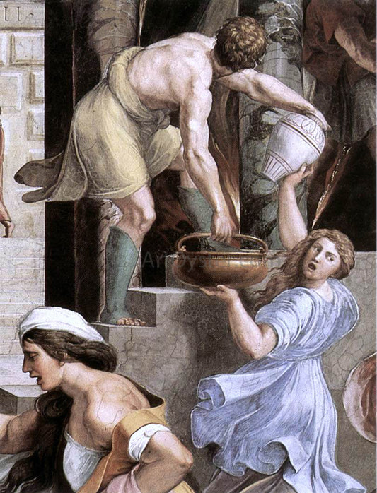  Raphael The Fire in the Borgo (detail 2) (Stanza dell'Incendio di Borgo) - Canvas Print