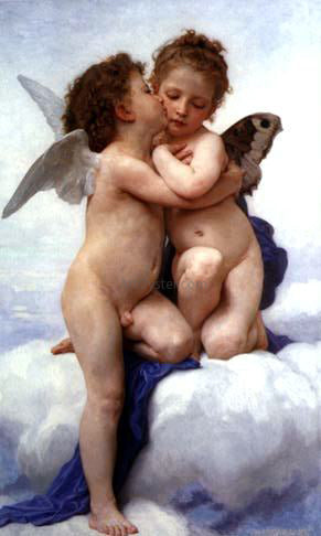  William Adolphe Bouguereau A First Kiss - Canvas Print