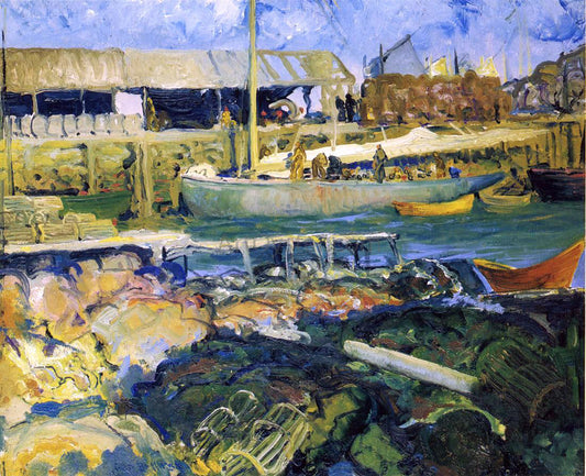  George Wesley Bellows A Fish Wharf, Matinicus Island - Canvas Print