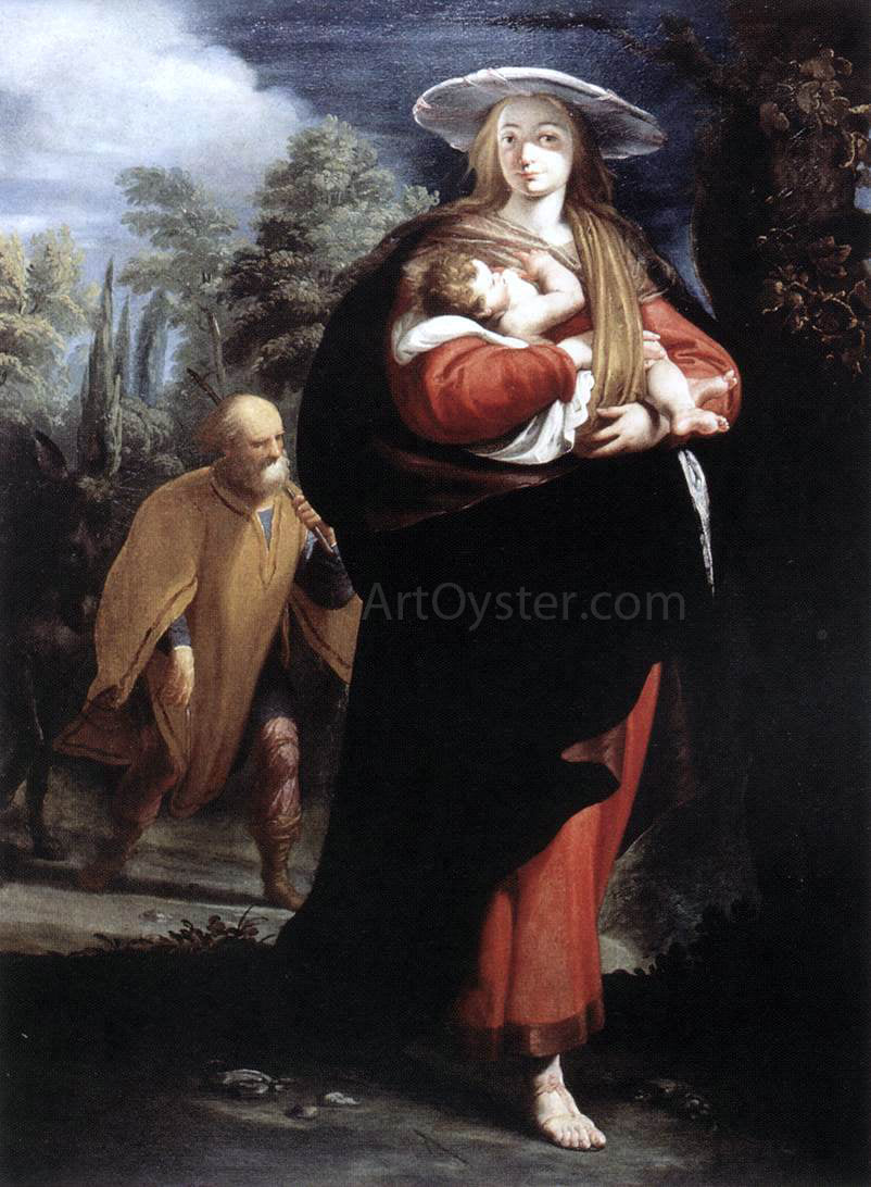  Giovanni Andrea Ansaldo The Flight into Egypt - Canvas Print