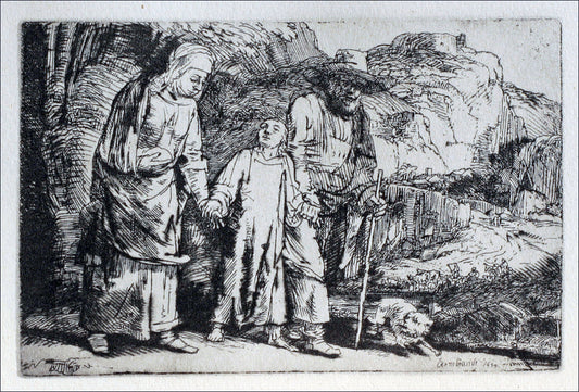  Rembrandt Van Rijn The Flight into Egypt; The Holy Family Crossing the Rill - Canvas Print