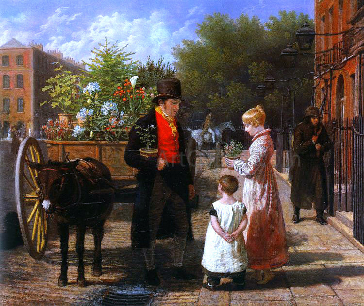  Jacques-Laurent Agasse The Flower Seller - Canvas Print