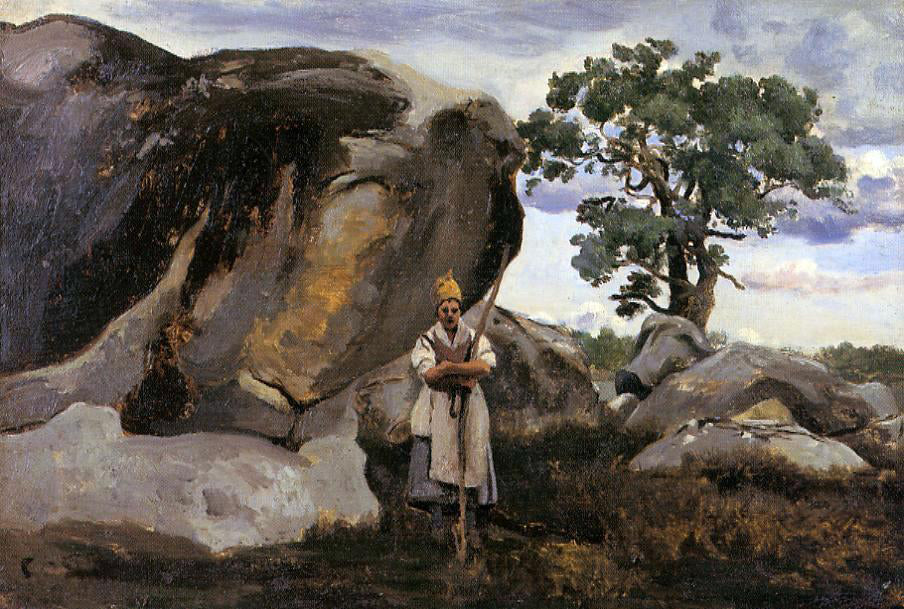  Jean-Baptiste-Camille Corot The Forest of Fontainebleau - Canvas Print