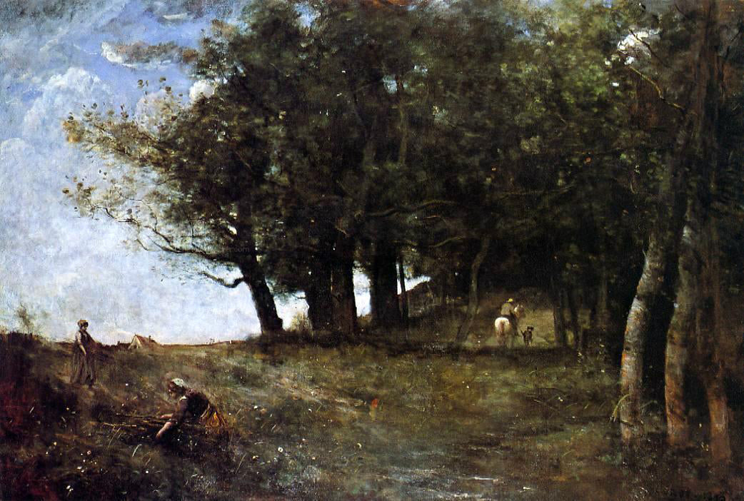  Jean-Baptiste-Camille Corot The Forestry Workers - Canvas Print