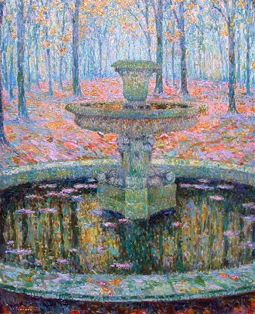  Henri Le Sidaner A Fountain - Canvas Print