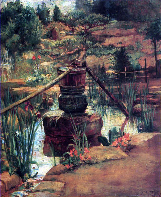  John La Farge The Fountain in Our Garden at Nikko - Canvas Print