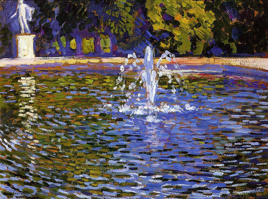  Theo Van Rysselberghe The Fountain: Parc Sans Souci at Potsdam (also known as Berlin) - Canvas Print