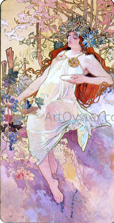  Alphonse Maria Mucha The Four Seasons: Fall - Canvas Print