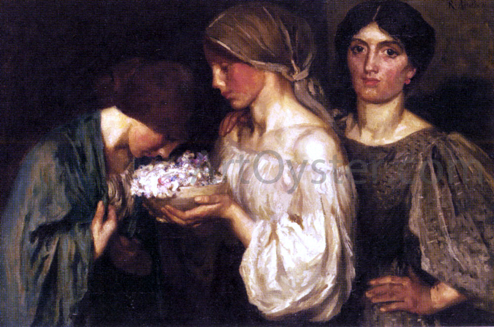  Robert Anning Bell The Fragrant Posy - Canvas Print