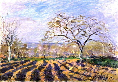  Alfred Sisley The Furrows - Canvas Print