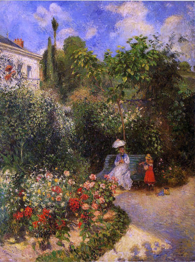  Camille Pissarro A Garden at Pontoise - Canvas Print