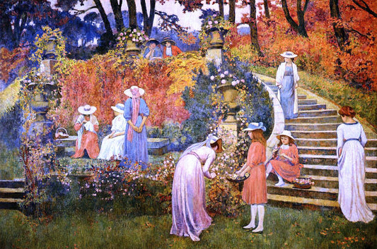  Theo Van Rysselberghe The Garden of Felicien Rops at Essone - Canvas Print