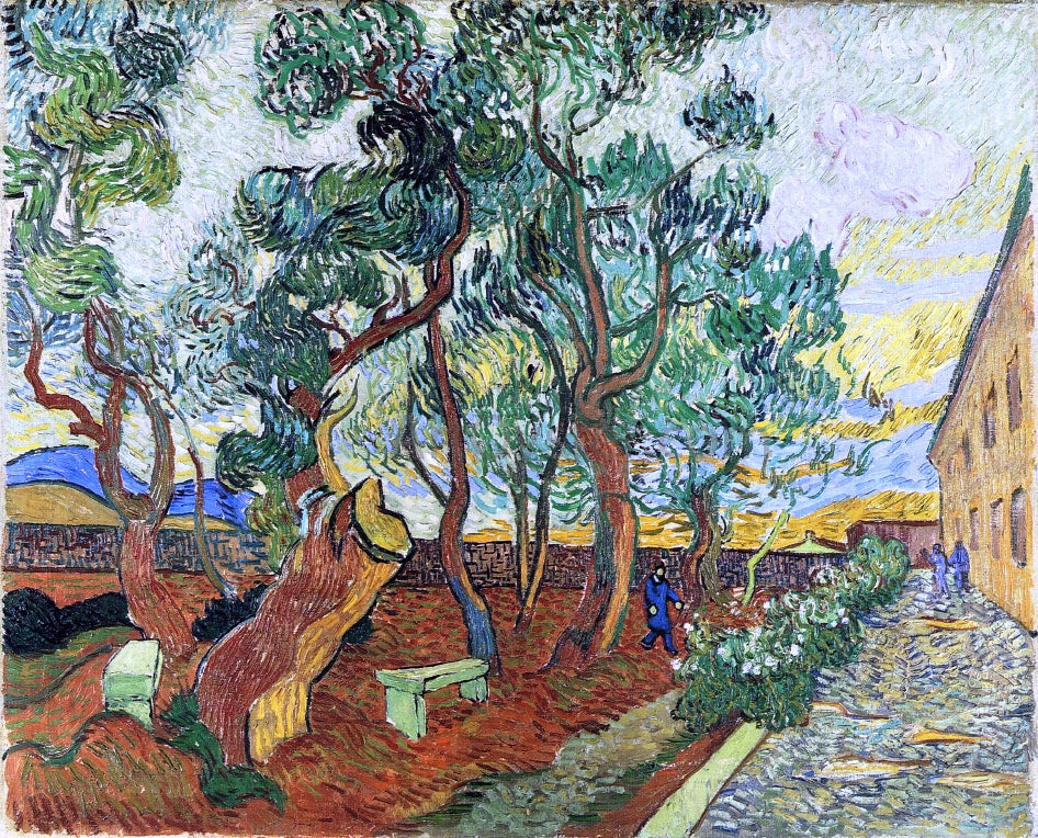  Vincent Van Gogh The Garden of the Asylum in Saint-Remy - Canvas Print