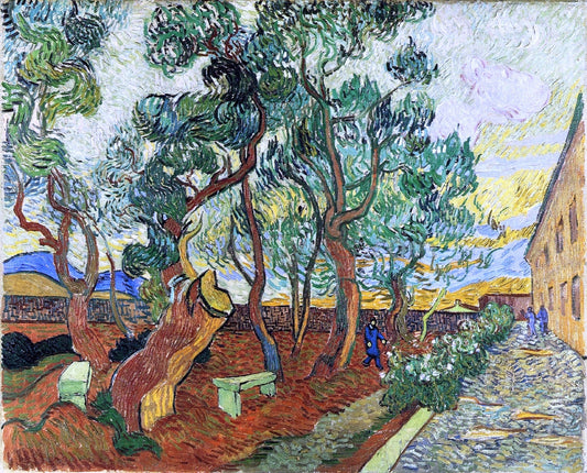  Vincent Van Gogh The Garden of the Asylum in Saint-Remy - Canvas Print