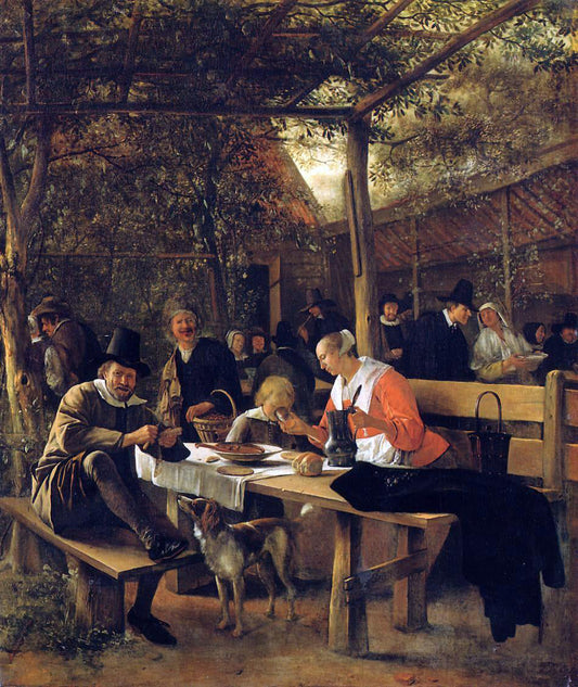  Jan Steen The Garden Outside an Inn - Canvas Print