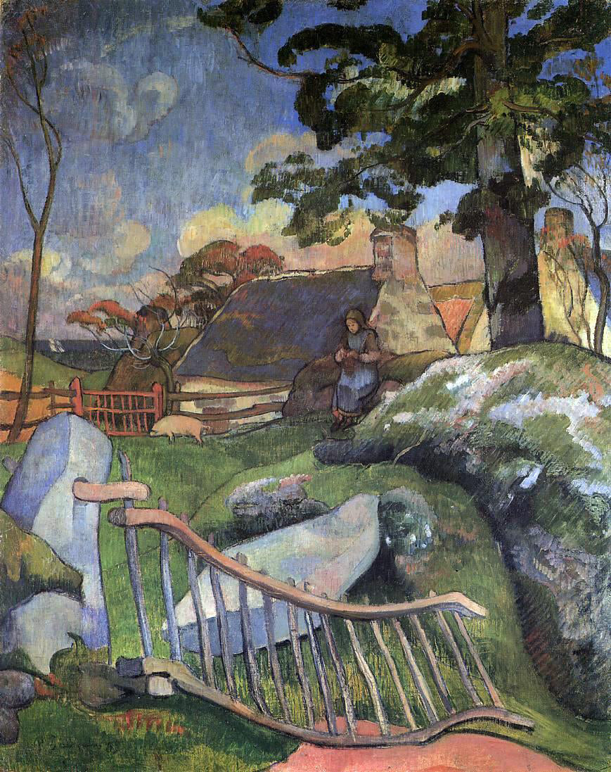  Paul Gauguin The Gate (also known as The Swineherd) - Canvas Print