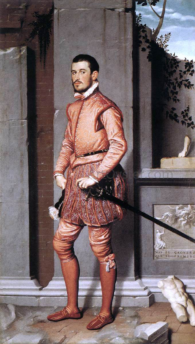  Giovanni Battista Moroni The Gentleman in Pink - Canvas Print