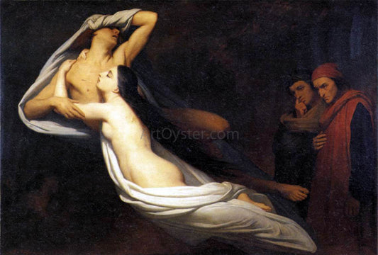  Ary Scheffer The Ghosts of Paolo and Francesca Appear to Dante and Virgil - Canvas Print