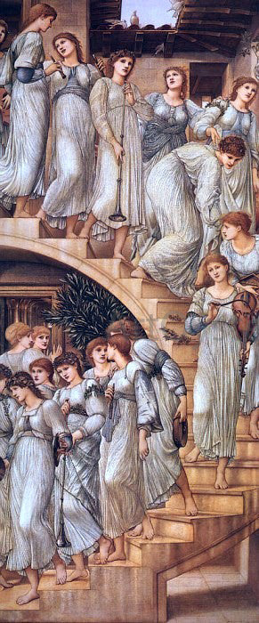  Sir Edward Burne-Jones The Golden Stairs (also known as 'The King's Wedding' or 'Music on the Stairs') - Canvas Print