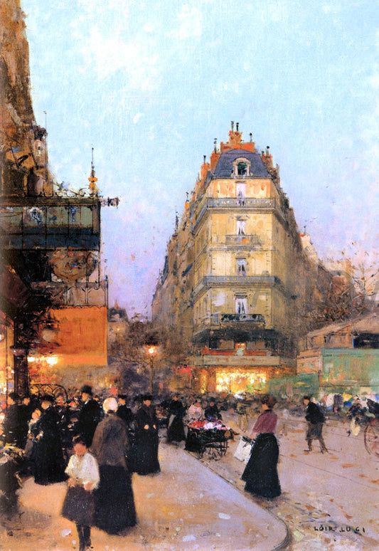  Luigi Loir The Grand Boulevards - Canvas Print