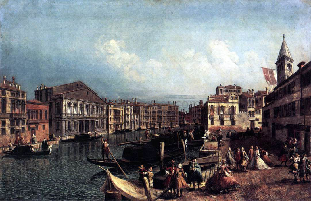  Michele Marieschi The Grand Canal with the Ca' Rezzonico and the Campo San Samuele - Canvas Print