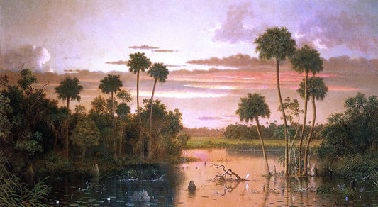  Martin Johnson Heade The Great Florida Sunset - Canvas Print