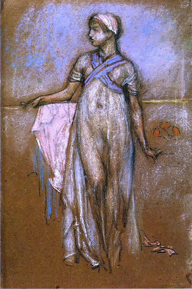 James McNeill Whistler The Greek Slave Girl (also known as Variations in Violet and Rose) - Canvas Print
