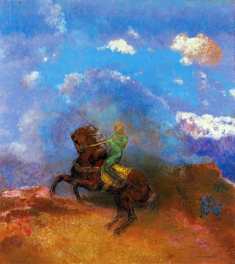  Odilon Redon The Green Horseman - Canvas Print