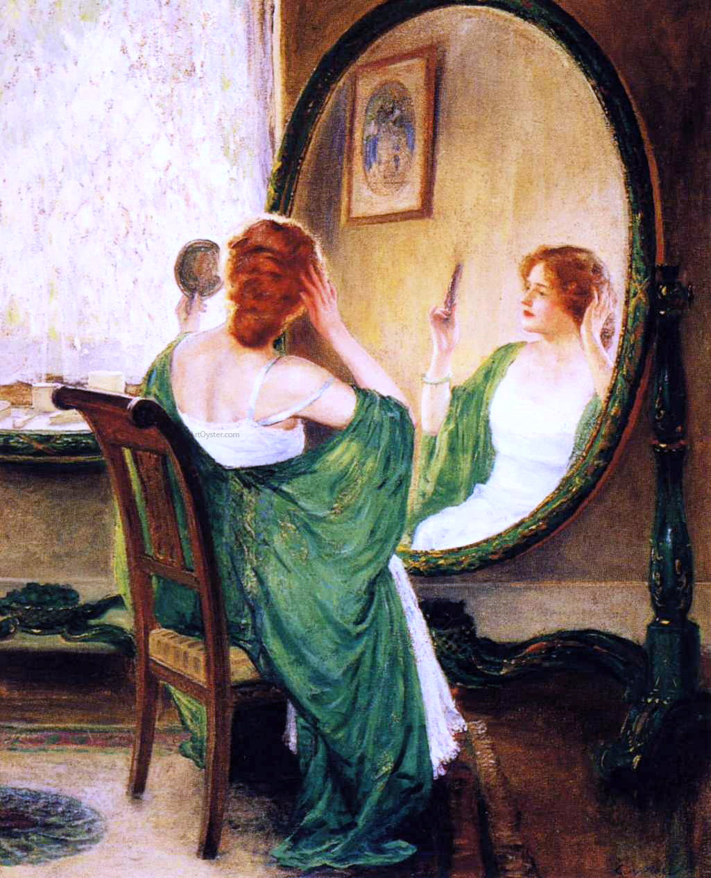  Guy Orlando Rose A Green Mirror - Canvas Print