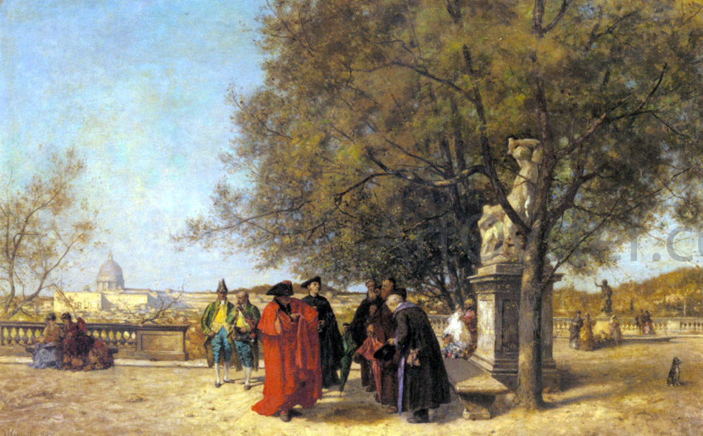  Ferdinand Heilbuth The Greeting In The Park - Canvas Print