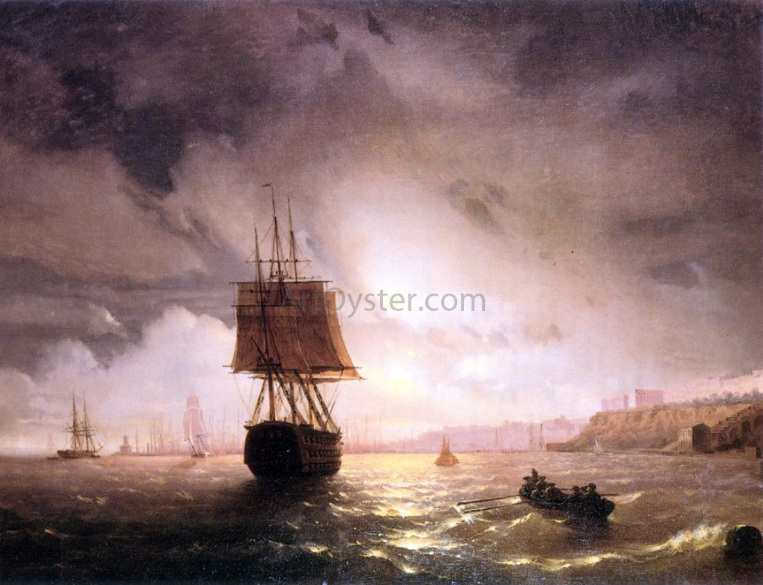  Ivan Constantinovich Aivazovsky The Harbor At Odessa On The Black Sea - Canvas Print