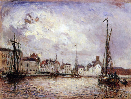  Johan Barthold Jongkind The Harbor: the Brussels Warehouse District - Canvas Print