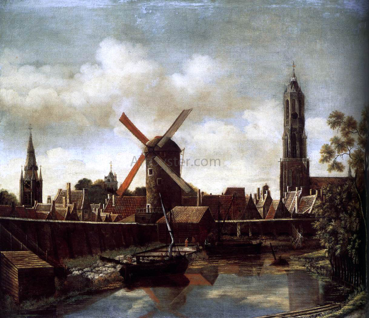  Daniel Vosmaer The Harbour of Delft - Canvas Print