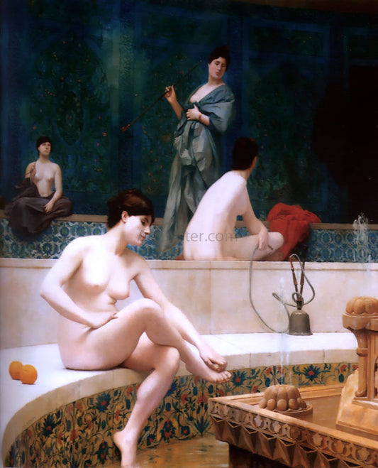  Jean-Leon Gerome The Harem Bath (also known as A Bath, Woman Bathing Her Feet) - Canvas Print