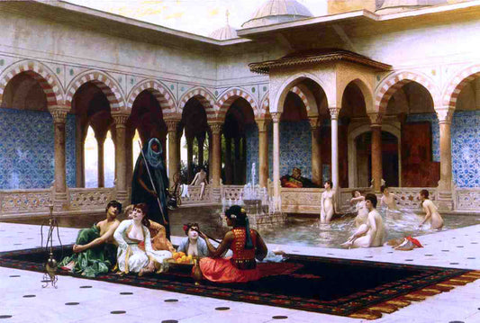  Jean-Leon Gerome The Harem on the Terrace - Canvas Print