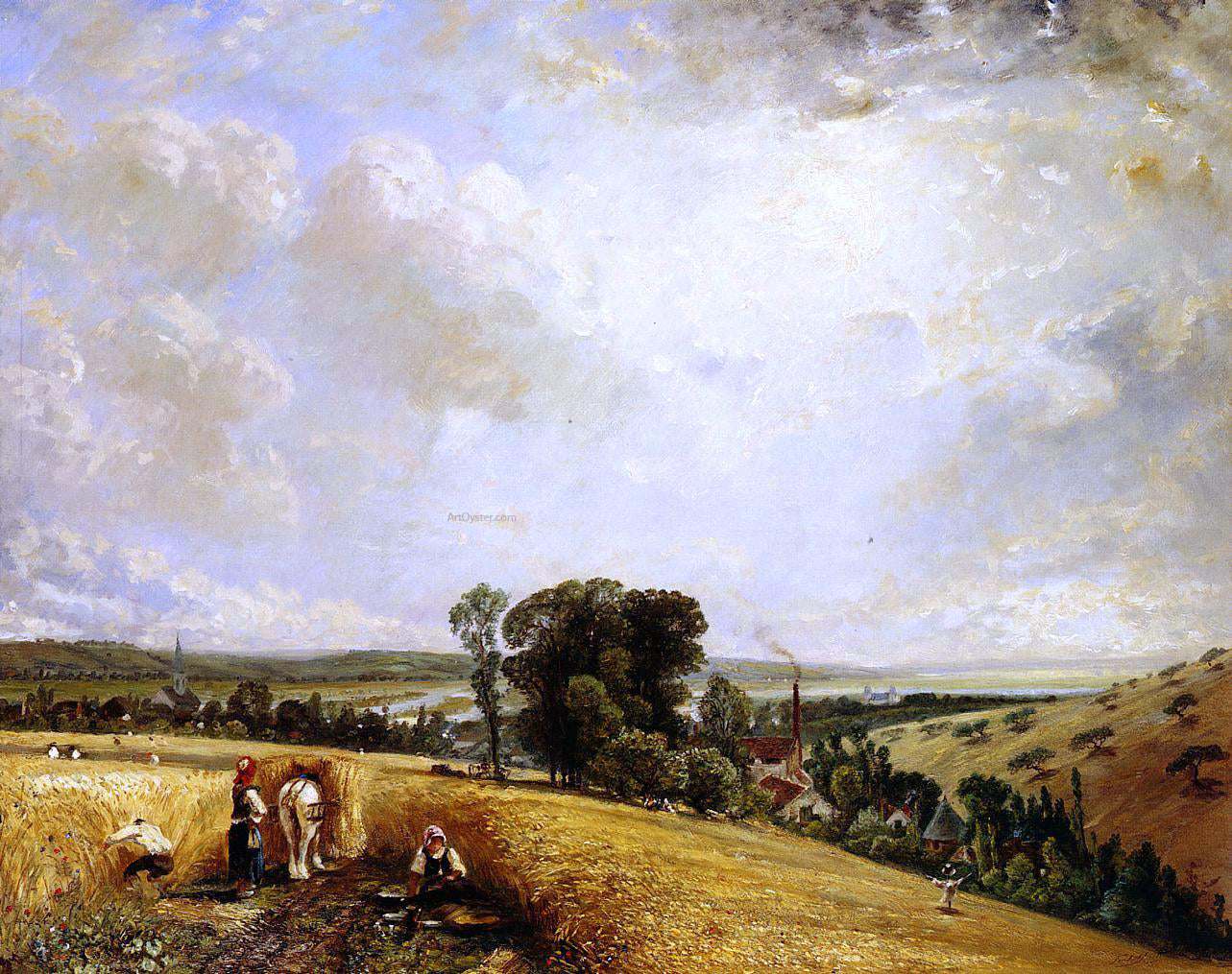  Paul Huet The Harvest - Canvas Print
