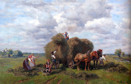  Desire Thomassin The Hay Harvest - Canvas Print