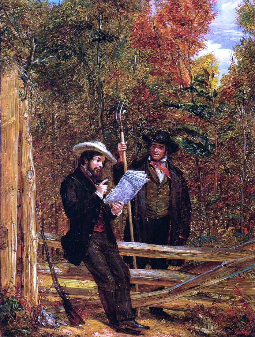  William Sidney Mount The "Herald" in the Country (also known as "Politics of 1852" or "Who Let Down the Bars?") - Canvas Print