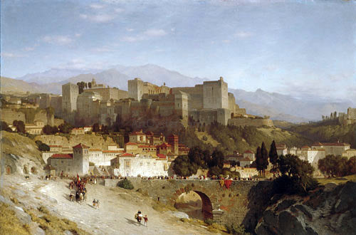  Samuel Colman The Hill of the Alhambra, Granada - Canvas Print