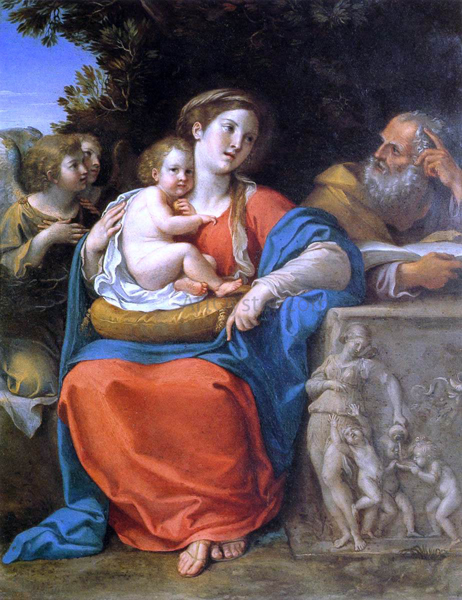  Francesco Albani The Holy Family - Canvas Print