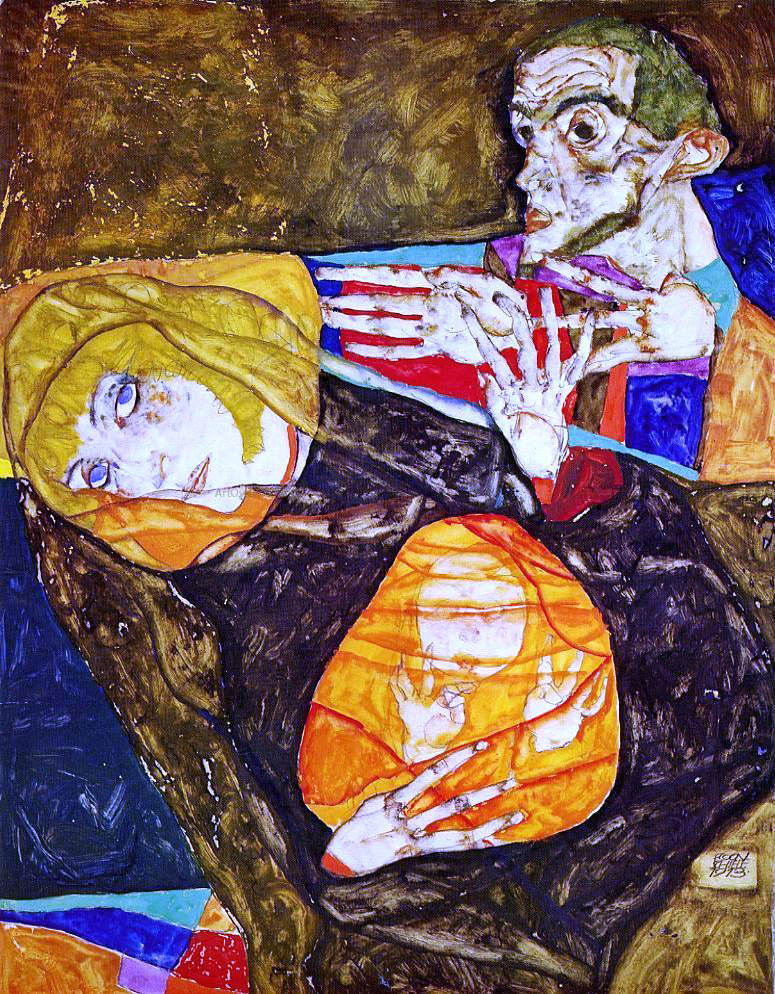  Egon Schiele The Holy Family - Canvas Print