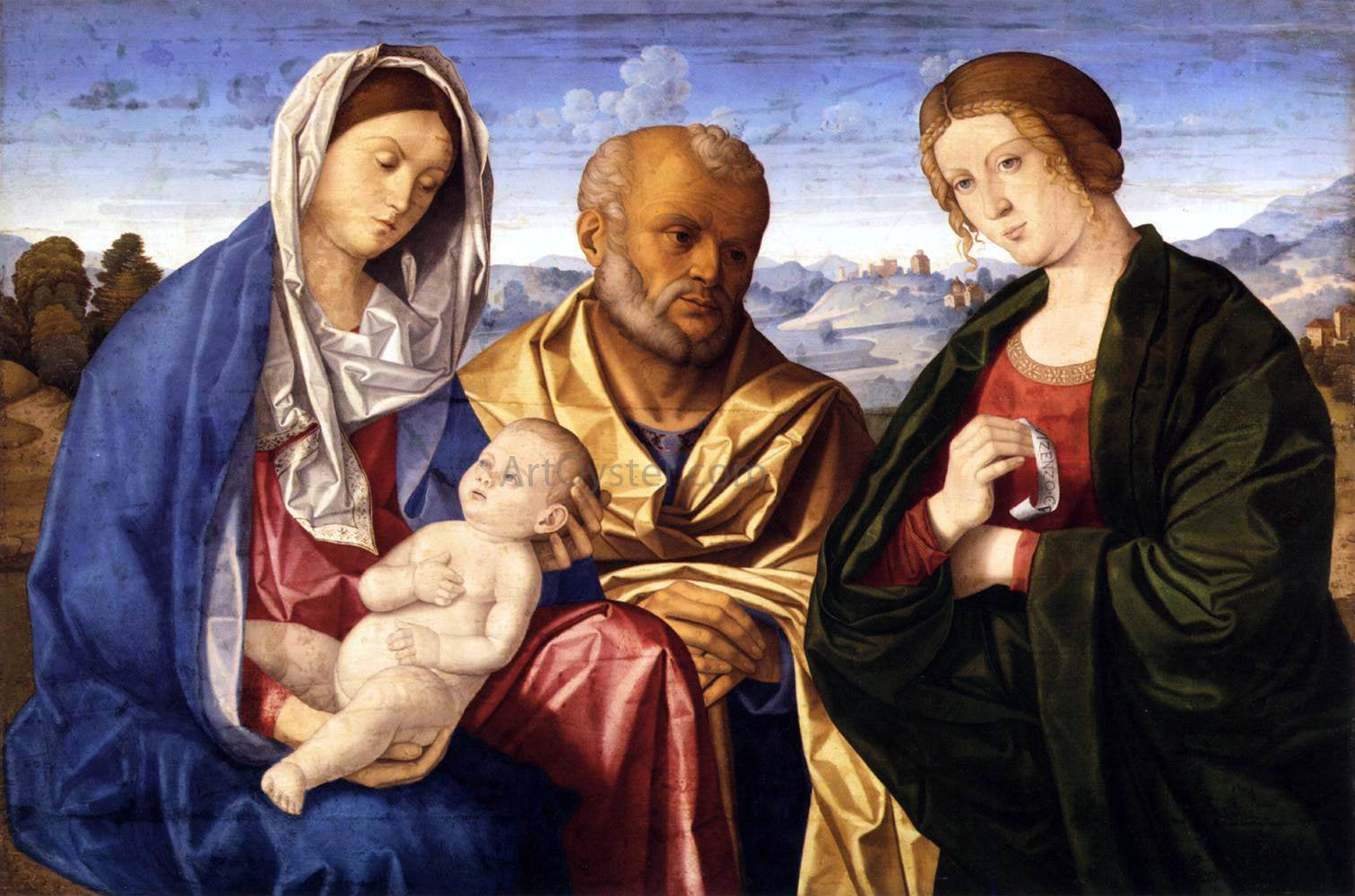  Vincenzo Catena The Holy Family with a Female Saint - Canvas Print