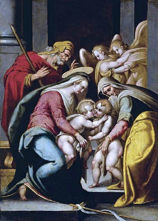  Bartolomeo Passerotti The Holy Family with St Elizabeth and the Infant St John the Baptist - Canvas Print