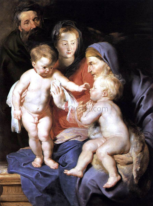  Peter Paul Rubens The Holy Family with Sts Elizabeth and John the Baptist - Canvas Print