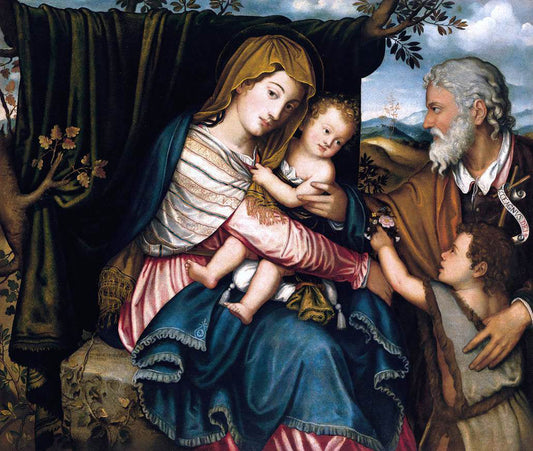  Niccolo Frangipane The Holy Family with the Infant St John - Canvas Print