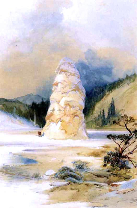 Thomas Moran The Hot Springs of Gardiners River, Extinct Geyser Crater - Canvas Print