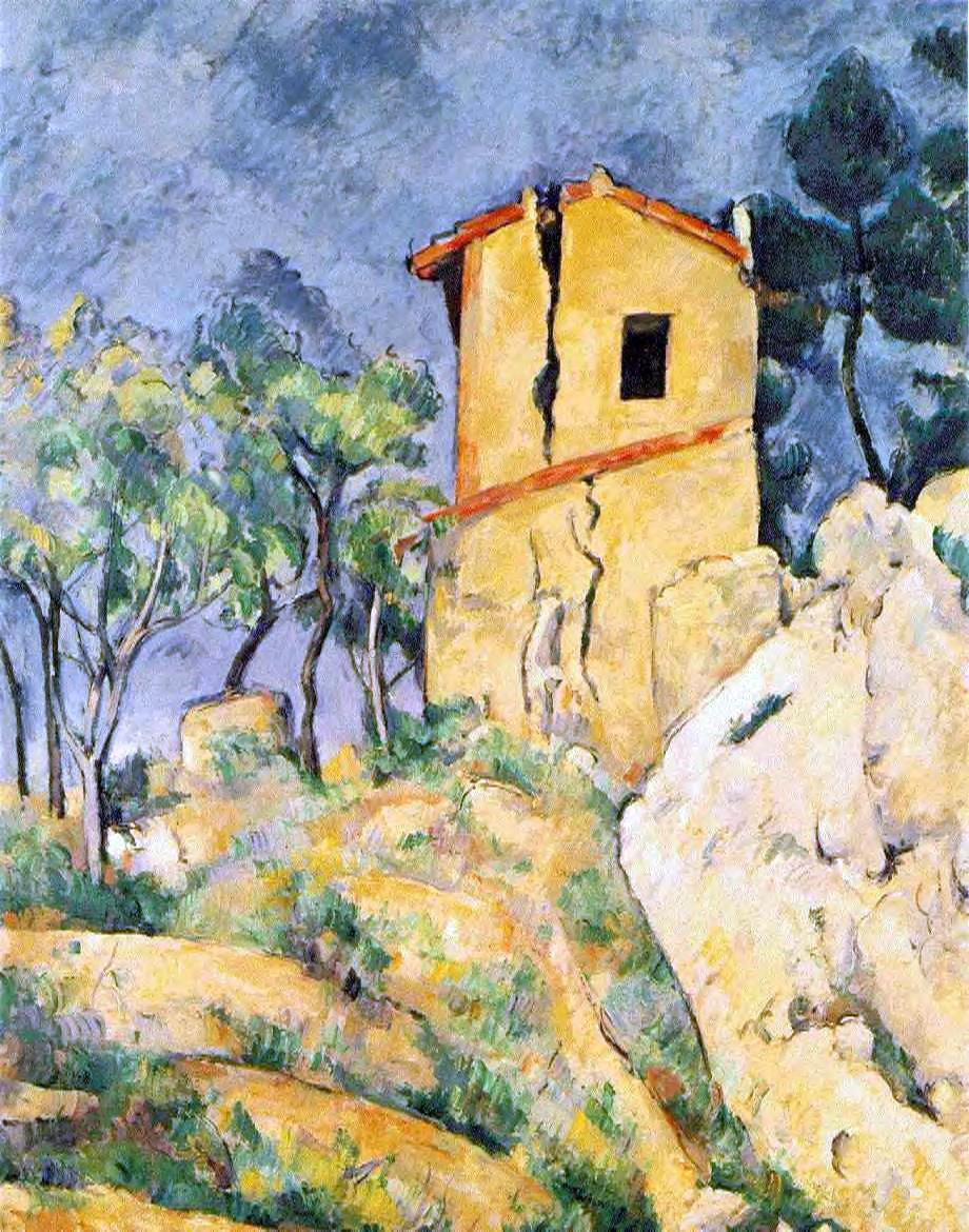  Paul Cezanne The House with Cracked Walls - Canvas Print