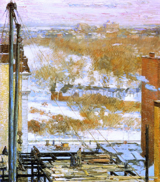  Frederick Childe Hassam The Hovel and the Skyscraper - Canvas Print