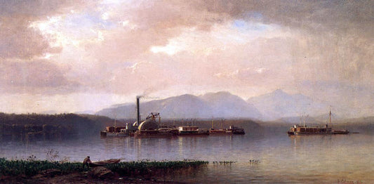  Jr. Samuel Colman The Hudson Highlands (also known as Hudson River Two and Barge) - Canvas Print
